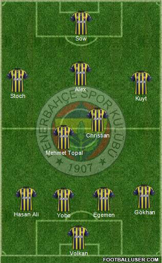 Fenerbahçe SK Formation 2012