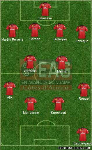 En Avant de Guingamp 4-4-2 football formation