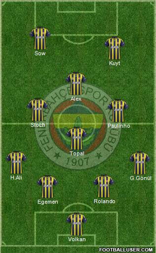 Fenerbahçe SK Formation 2012