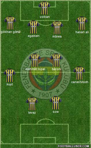 Fenerbahçe SK Formation 2012