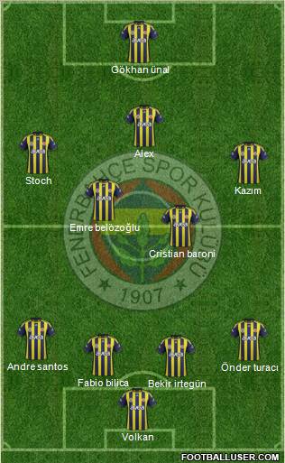 Fenerbahçe SK Formation 2012