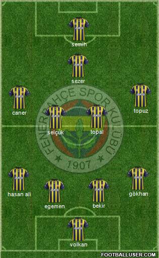 Fenerbahçe SK Formation 2012