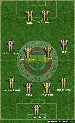 Fenerbahçe SK Formation 2012