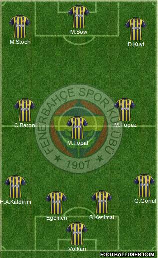 Fenerbahçe SK Formation 2012