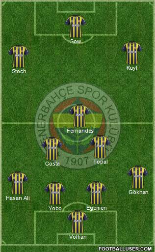 Fenerbahçe SK Formation 2012