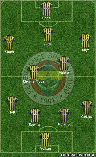 Fenerbahçe SK Formation 2012
