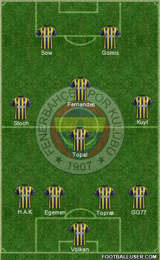 Fenerbahçe SK Formation 2012