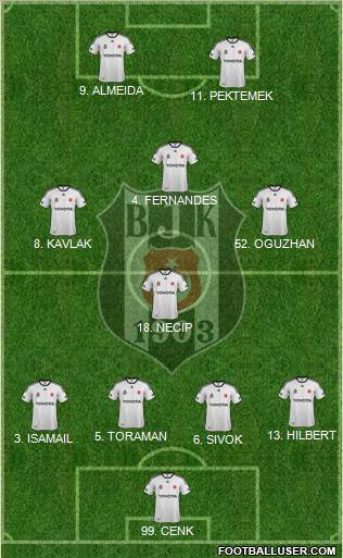 Besiktas JK Formation 2012