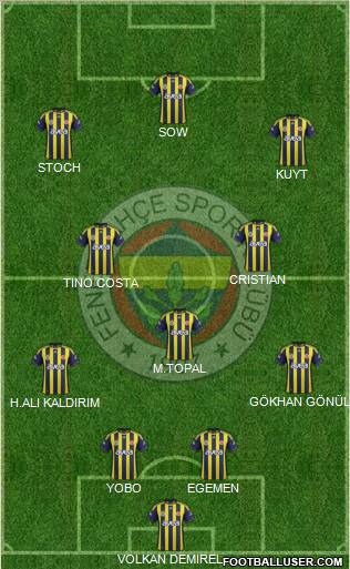 Fenerbahçe SK Formation 2012