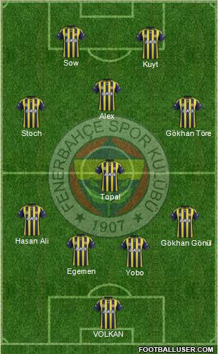 Fenerbahçe SK Formation 2012