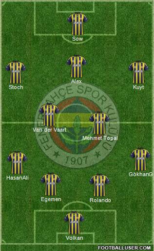 Fenerbahçe SK Formation 2012