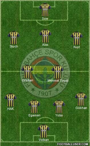 Fenerbahçe SK Formation 2012