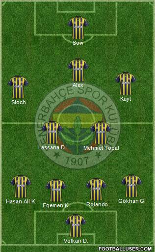 Fenerbahçe SK Formation 2012