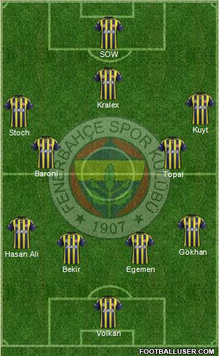 Fenerbahçe SK Formation 2012
