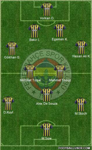 Fenerbahçe SK Formation 2012