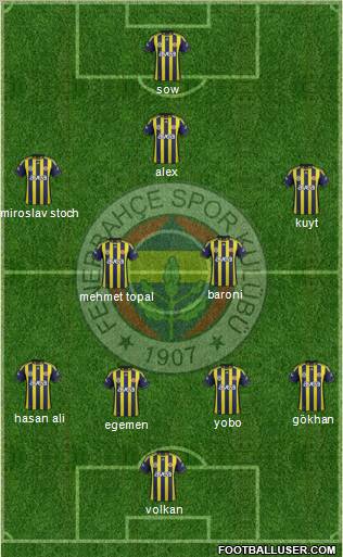Fenerbahçe SK Formation 2012