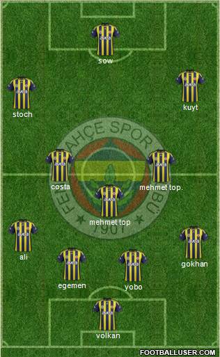 Fenerbahçe SK Formation 2012