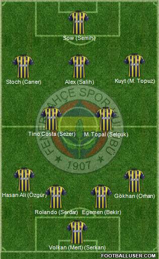 Fenerbahçe SK Formation 2012