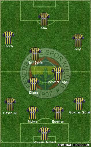 Fenerbahçe SK Formation 2012