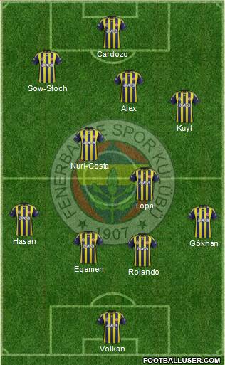 Fenerbahçe SK Formation 2012