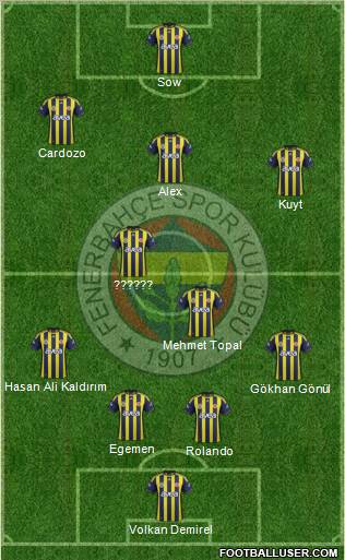 Fenerbahçe SK Formation 2012
