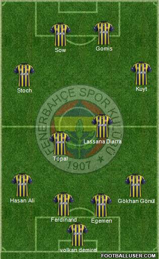 Fenerbahçe SK Formation 2012
