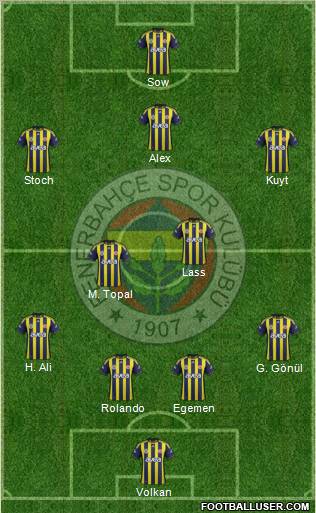 Fenerbahçe SK Formation 2012