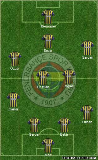 Fenerbahçe SK Formation 2012