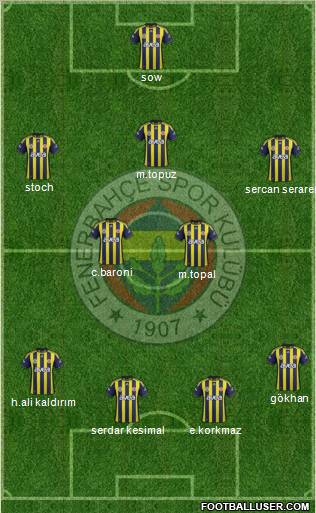 Fenerbahçe SK Formation 2012