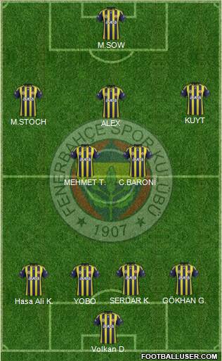 Fenerbahçe SK Formation 2012