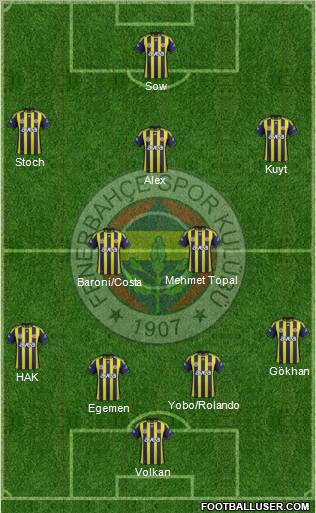 Fenerbahçe SK Formation 2012