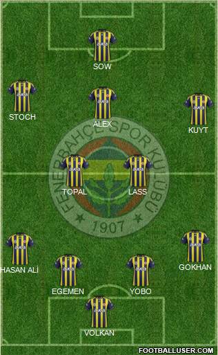 Fenerbahçe SK Formation 2012