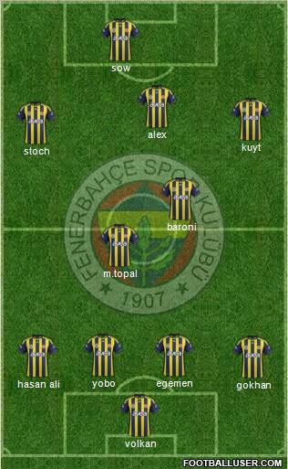 Fenerbahçe SK Formation 2012