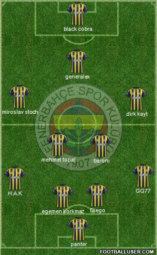Fenerbahçe SK Formation 2012