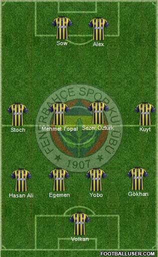 Fenerbahçe SK Formation 2012