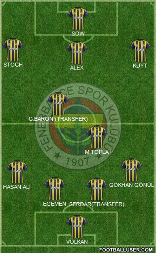 Fenerbahçe SK Formation 2012