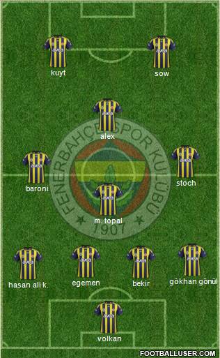 Fenerbahçe SK Formation 2012