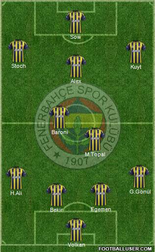 Fenerbahçe SK Formation 2012