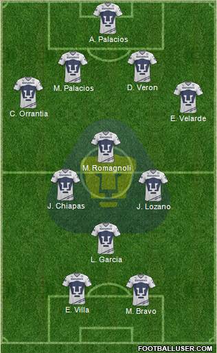 Club de Fútbol Universidad Formation 2012