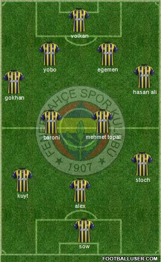 Fenerbahçe SK Formation 2012