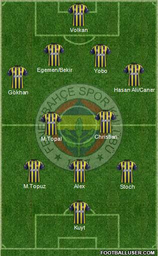 Fenerbahçe SK Formation 2012