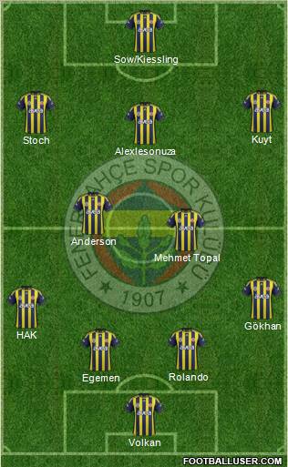 Fenerbahçe SK Formation 2012