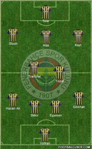 Fenerbahçe SK Formation 2012