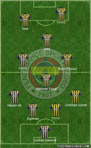 Fenerbahçe SK Formation 2012
