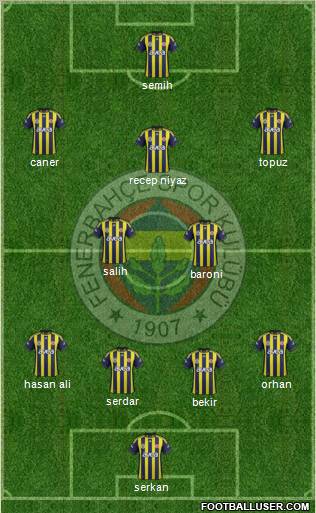 Fenerbahçe SK Formation 2012
