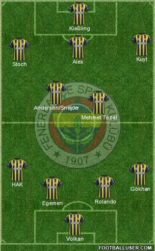 Fenerbahçe SK Formation 2012