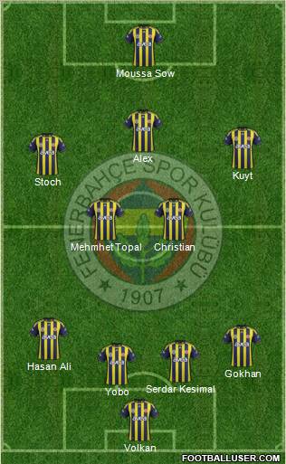 Fenerbahçe SK Formation 2012