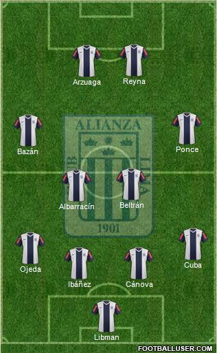 C Alianza Lima Formation 2012