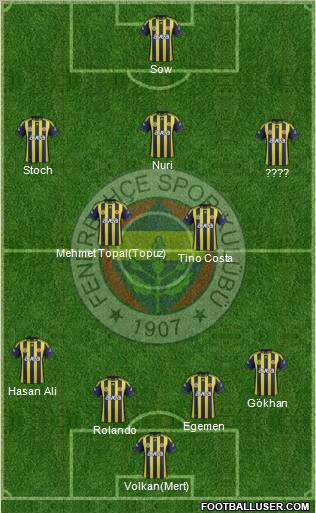 Fenerbahçe SK Formation 2012