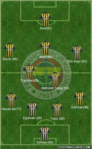 Fenerbahçe SK Formation 2012